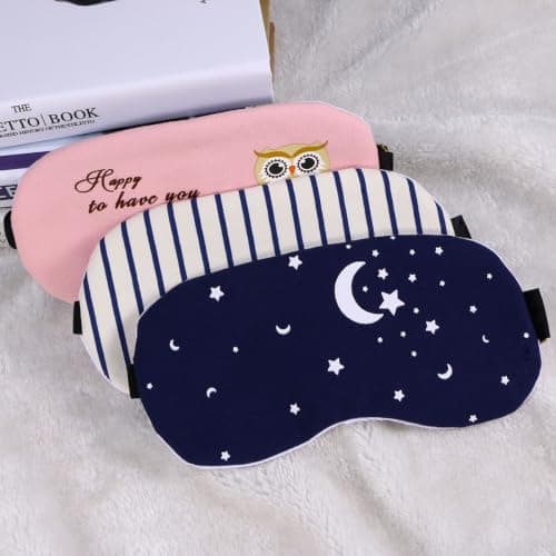 3D Cotton and Linen Sleeping Mask with Adjustable Strap — view 4