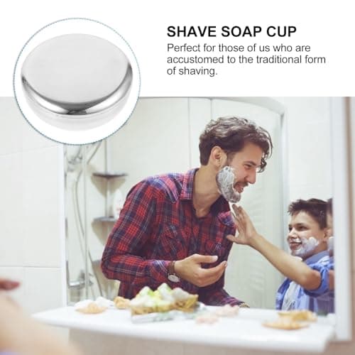 DIYEAH Men Shaving Bowl Stainless Steel Shave Soap Cup for Portable Use — view 3