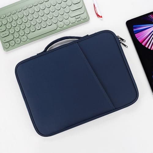 Suanzua Multi-Functional Portfolio Travel File Organizer for 12.9-13 Inch Tablet Sleeve Case Tablet Carrying Bag Blue — view 3