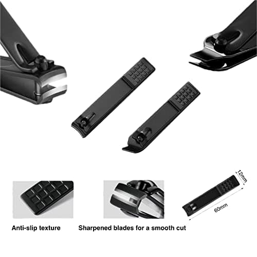 aRKé Manicure set Nail Clippers Professional Fingernail & Toenail grooming Kit Tweezers Eyebrow Scissors for mens and women Travel size 7Pcs Nail Care Tools with Black Case — view 6