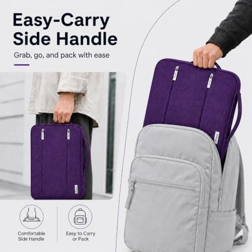 Voova Laptop Sleeve 15.6 Inch, Laptop Case for MacBook Pro 16, Purple — view 6