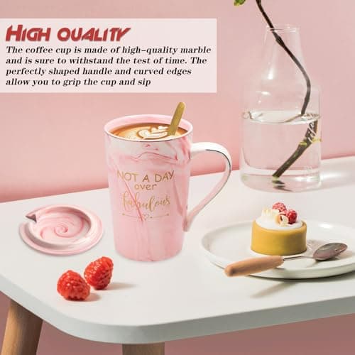 HUISHENG Birthday Gifts for Women, Valentines Gifts for Her, Mothers Day Gifts for Mum, Christmas Graduation Presents, Not a Day Over Fabulous Gift Sets, Coffee Mug for Wife Grandma Teacher Friend — view 4