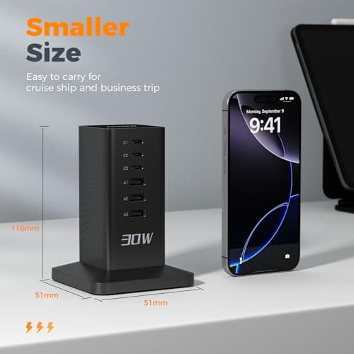 CHARCO 30W Multi USB Charger, 6-Port Phone Charger with 2m Cord — view 6