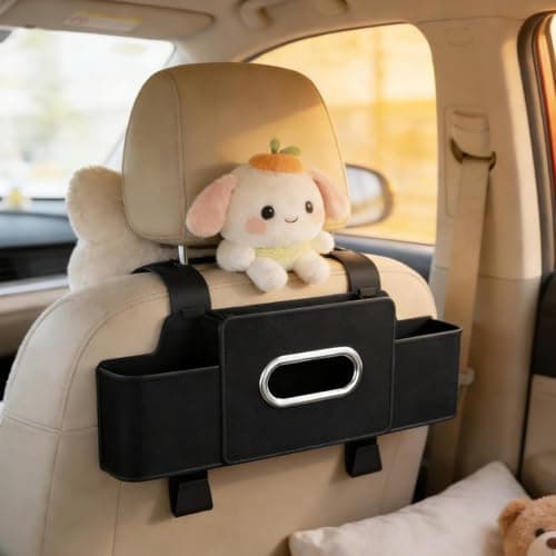 Back Seat Organizer Waterproof Leather Pocket with Hook — view 4
