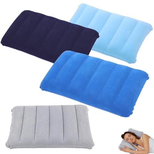 Baieye Camping Pillow 4 Pack, Inflatable Travel Pillows for Beach & Car