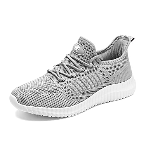 SK·TRIP Women's Walking Shoes Lightweight Breathable Flying Woven Mesh Upper Casual Jogging Shoes Ladies Tennis Shoes Workout Footwear Non-Slip Gym Sneakers for Women, Grey, 5 UK