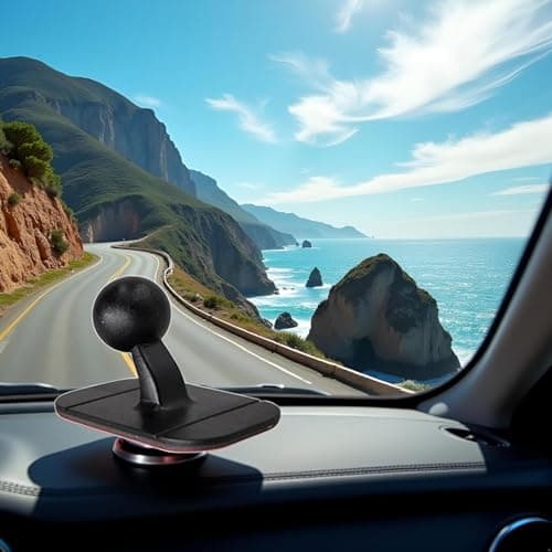 Black Magnetic Phone Holder Rotatable Stand Universal Car Dashboard Cellphone Mount 17mm Ball Head Phone Holder Bracket Base Cellphone Stand Anti-Shedding Rotatable Cell Phone Automobile Cradles — view 3