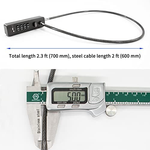 Zolunu Combination Lock Cable Security Steel Cable Luggage Lock Weatherproof with Resettable Code, Braided Steel Coated Anti-Theft Cable Lock — view 4