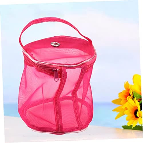 VILLFUL Knitting Yarn Storage Bag Portable Wool Mesh Organizer Tote with Zipper for Travel Sewing Craft Supplies 5.5X5.1X5.1 Inch — view 3