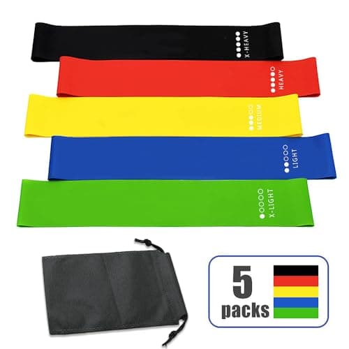 Ram® 5 PACK Gym Resistance Bands Women Men Strength Training Resistant Bands Pilates Yoga Gym Leg Training Glutes Resistance Bands x 5 With Carry Case — view 6