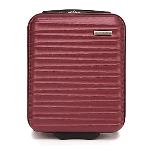 WITTCHEN Travel Suitcase Carry-On Cabin Luggage Hardshell Made of ABS with 4 Spinner Wheels Combination Lock Telescopic Handle Groove Line Size Small Suitcase Burgundy — view 2