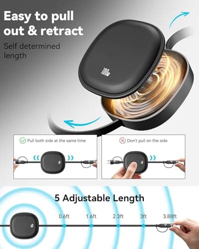 Minlu 100W Multi Charging Cable, 5 in 1 Retractable Charging Cable — view 4