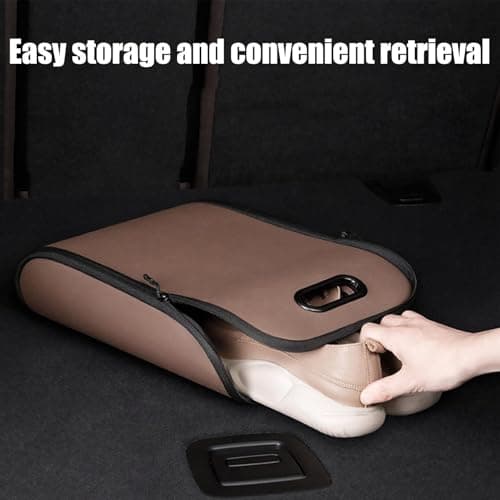 Car Shoee Box - Dustproof Leather, Weather Resistantt Trunk Organizer | Odor Resistant Storage Container for Passenger Compartment RV Home Entryway Hotel Gym Camping Travel Usage — view 4