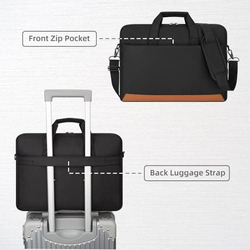 jooeer Laptop Bag Case 15.6 16 Inch, Waterproof Computer Sleeve Messenger Briefcase for Men Women Business Work Travel, Black — view 4