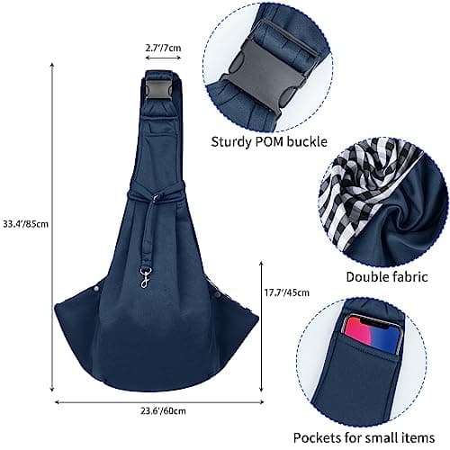 Sarsumir Dog Carrier Bag Dog Sling, Pet Carrier for Small Medium Cat Dog, Puppy Carrier with Adjustable Shoulder Strap Puppy Sling for Travel Walking Shopping, Blue — view 2