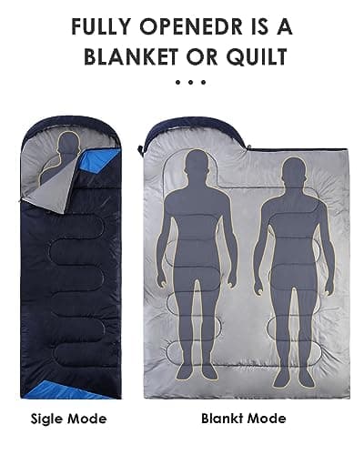 Sleeping Bags for Adults Backpacking Lightweight Waterproof- 3 Seasons Cold Weather Sleeping Bag for Girls Boys Mens for Warm Camping Hiking Outdoor Travel Hunting with Compression Bags（Navy Blue） — view 4