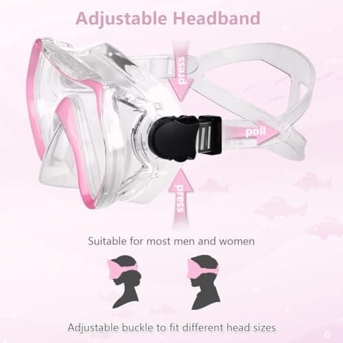 AOOSA Snorkel Mask, Men Women Tempered Glass Diving Mask — view 5