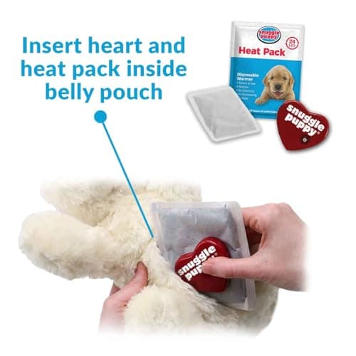 Snuggle Puppy Heartbeat Dog Toy for Puppies, Real-Feel Heartbeat, Calming Sleep Aid and Crate Training Comfort Toy with Heat Pack, Cream Plush Design — view 6