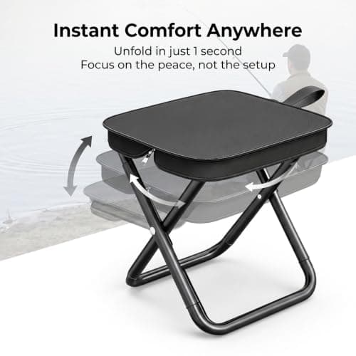 GadSteam Folding Camping Stool, Portable Seat for Hiking, Fishing & Travel — view 6