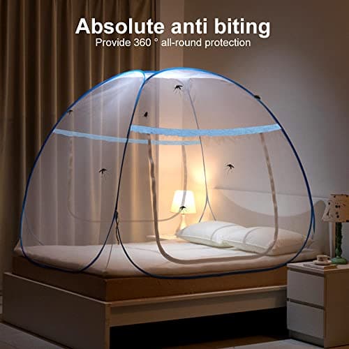 Aoreun Pop Up Mosquito Net for Double Bed, 180 x 200 x 150 cm Foldable Mosquito Net Double Door Mosquito Tent Bed Net Portable Travel Mosquito Netting for Bedroom, Camping, Outdoor, Travel — view 2