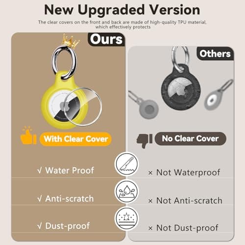 TNSNK for AirTag Holder Keyring, 1 Pack,Yellow — view 3