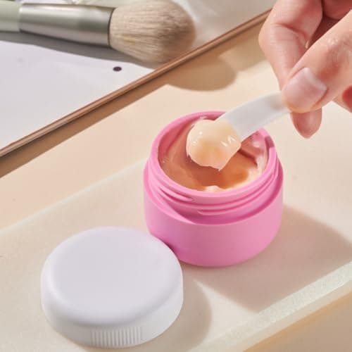 Travel Pots, Containers for Toiletries by Aurdox, Silicone Cream Jars with Spatulas Tool and Clear Bag,TSA Approved Mini Travel Size Containers,Leak-proof Essentials for Cosmetic 40ml — view 5