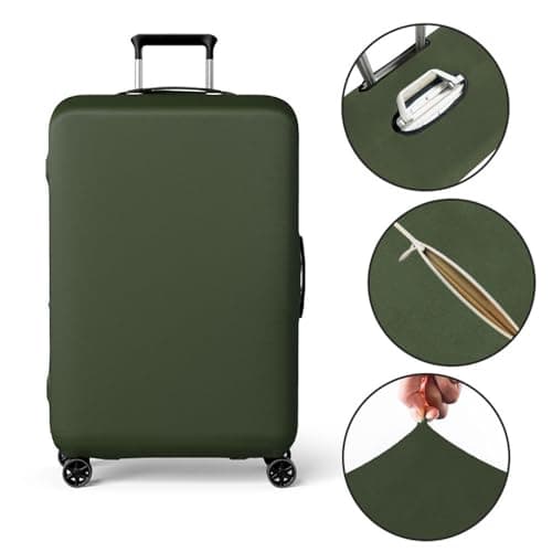 Mateju Solid Color Elastic Luggage Covers, Suitcase Cover for 18-32in Suitcase Protectors, Trolley Case Protective Anti-Scratch Washable Travel Suitcase Protector (Burgundy,L) — view 2
