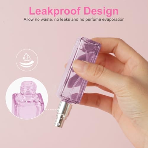 LOPHE Perfume Atomiser Refillable, Mini Perfume Refill Bottles, Empty Clear Glass Perfume Atomiser Spray Bottles, Portable Atomiser with Fine Mist for Daily Business Trips, 20 ml 3 Pcs Mixed Colors — view 4
