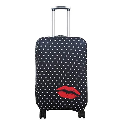 Explore Land Travel Luggage Cover Suitcase Protector Fits 23-26 Inch Luggage (Polkadot, M)