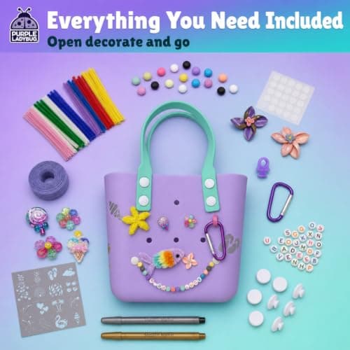 Decorate Your Own Rubber Kids Beach Bag, Fun Crafts for Girls Ages 6-8 — view 2