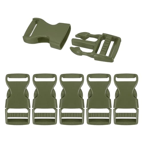 PATIKIL 6 Pcs 1" Quick Side Release Buckle Plastic Buckle Clip Dark Green