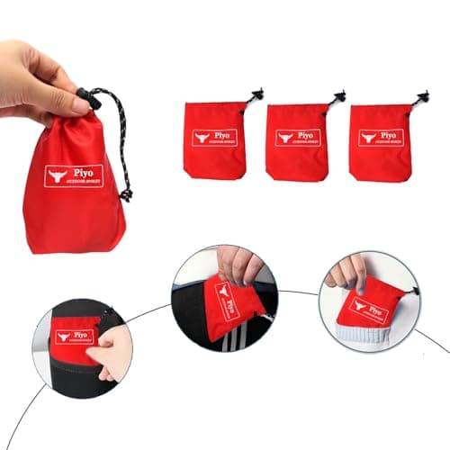 Piyo Red Small Drawstring Bags Foldable Waterproof Storage Pouch Portable Travel Space Saver Bags for Outdoor Beach Small Essentials (10) — view 6
