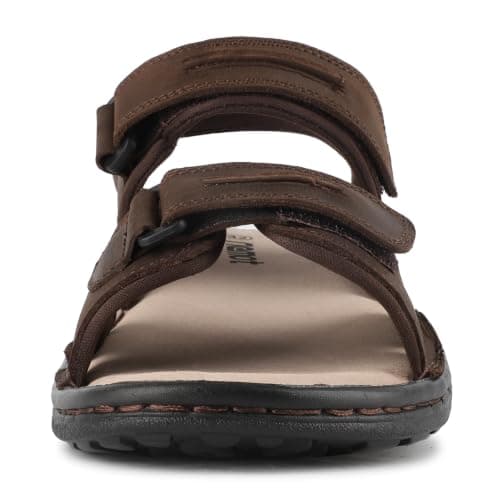 riemot Men's Genuine Leather Sandals for Casual Walking, Adjustable Fit — view 2