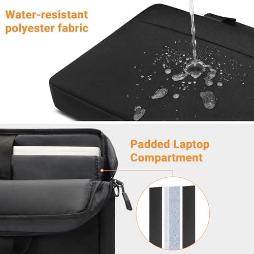 TECOOL 14 Inch Laptop Bag, Waterproof Laptop Case Sleeve Messenger Bag — view 5