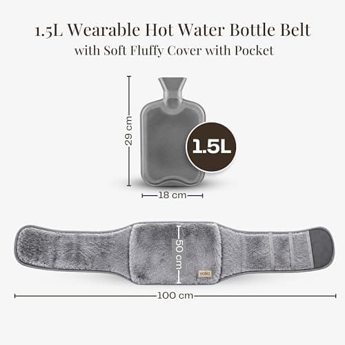 Wearable Hot Water Bottle Belt 1.5L – Period Pain Relief for Cramps, Endometriosis & Back Pain – Wrap Around Heated Belt with Hand Warmer Pocket – Adjustable & Washable — view 2