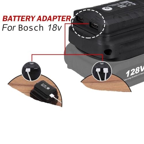 18V Dual USB Adapter Converter with Light 2106 Power Tool Pack — view 4