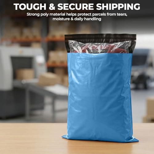 iSOUL Parcel Bags, 17x24 [432mm x 610mm] Vinted Strong Large Mailing Postal Postage Bags [Use in Parcel, Delivery, Shipping, Mail, Package] Blue Bags — view 3