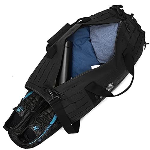 QT&QY 40L Military Tactical Duffle Bag for Men Sport Gym Fitness Tote Travel Training Workout with Shoe Compartment Football Weekender — view 4