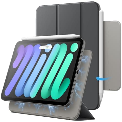JETech Magnetic Case for iPad mini A17 Pro/6th Gen (2024/2021), Space Gray