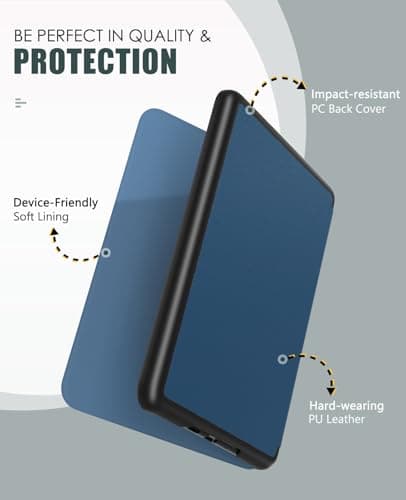 MoKo Case for 7" Kindle Paperwhite 12th Gen&Colorsoft 2024, Dark Sea Blue — view 3