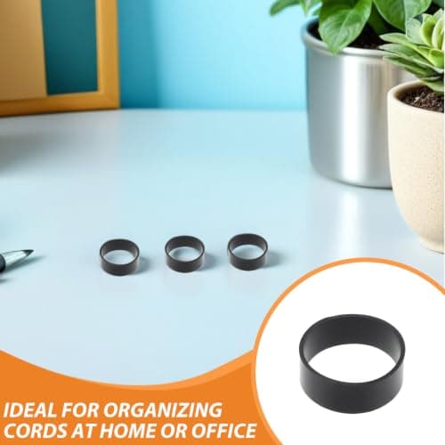 Zerodeko 600pcs Reusable Black Silicone Cable Ties for Cord and Charging Cable Management Tough Non-slip Rubber Bands Prevent Tangling — view 3