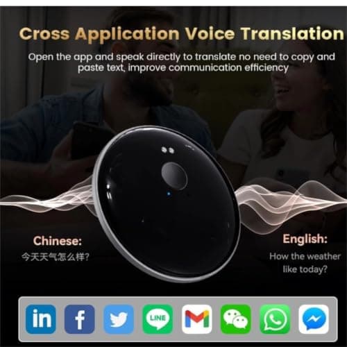 Cuifati 138 Language Translator Device Two Way Magnetic AI Translation Device Offline Voice Photo Video Call Translation for Business Learning Travel 2025 Portable Pocket (Black) — view 4
