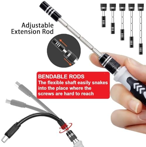 CANOPUS Magnetic PC Precision Screwdriver Set 122 in 1, Laptop Repair Tool Kit, Small Screwdriver Set for Electronics, PC, Computer, Hand Screwdrivers Set — view 3