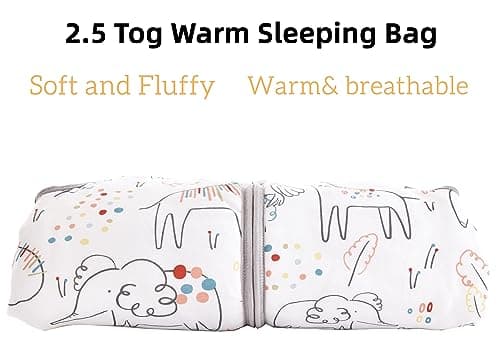 Chilsuessy Baby Sleeping Bag 2.5 tog Toddler Sleeping Bag 100% Cotton Nursery Bedding Kids Wearable Blanket Sleeping Sack for Infant Boys Girls Suitable All Year Round, Happiness Zoo, 130cm/4-6 Years — view 4