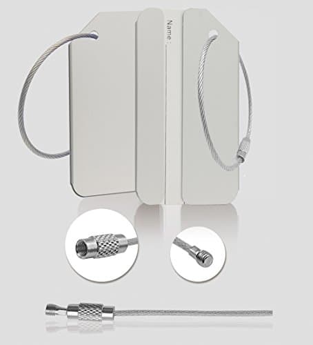 Aluminum Luggage Tag for Luggage Baggage Travel Identifier By Ovener (Silver 2 Pcs) — view 5