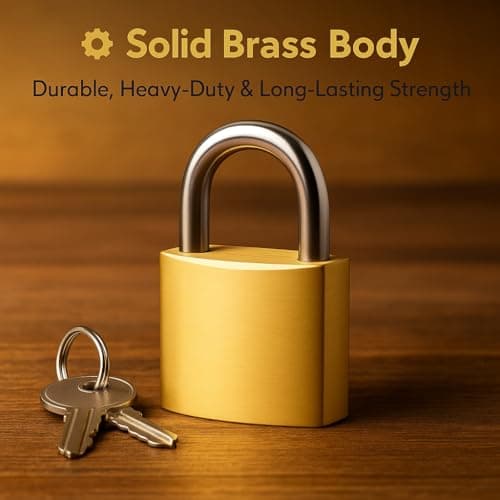 ZINNIAUK 6 x 20mm Brass Padlocks with Keys – Durable Solid Brass Body Mini Padlocks for Lockers, Bags, Luggage, Tool Boxes, Cabinets, Cupboards, Jewellery Boxes & Travel – Small Security Padlock Set — view 6