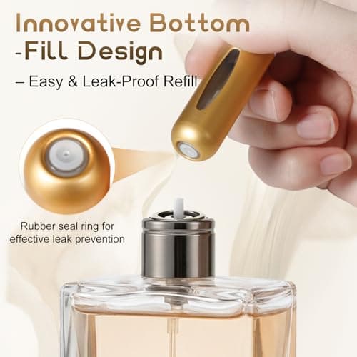 8PCS Travel Perfume Atomiser Refillable Bottles, 5ml Mini Travel Perfume Bottle with Bottom-Filled Design, Portable Empty Refillable Perfume Bottle for Luggage, Handbag & Pocket — view 4