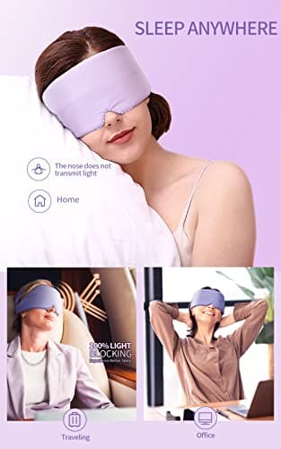 Aosun Sleep Mask, 100% Blackout Eye Mask for Women and Men, Eye Mask for Sleeping with Adjustable Strap, Large in Size, Blindfold for All Night Sleep — view 6