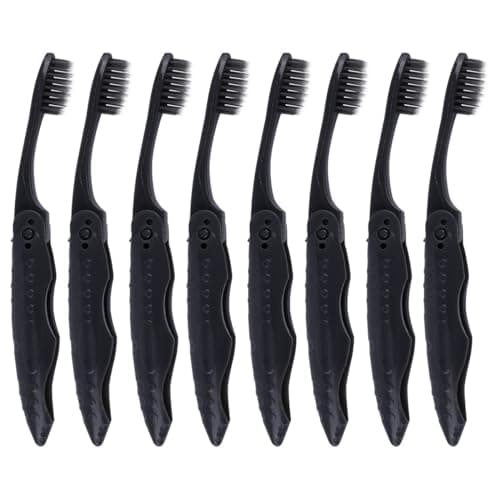 8 Pack Foldable Travel Toothbrush with Folding Handle Pp