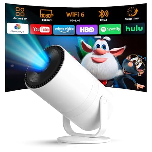 Tecaki Android 14 Mini Projector with WiFi 6 & Bluetooth 5.2